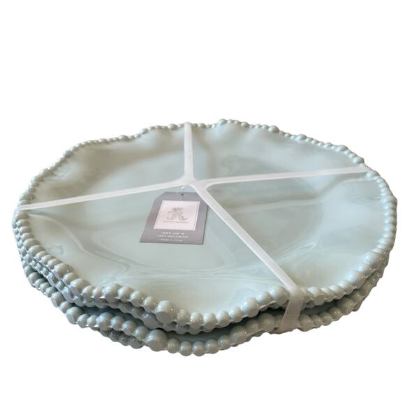 Rachel Ashwell Pastel Blue Pearl Shimmer Melamine Plates 9in Set of 4 New - Picture 11 of 16